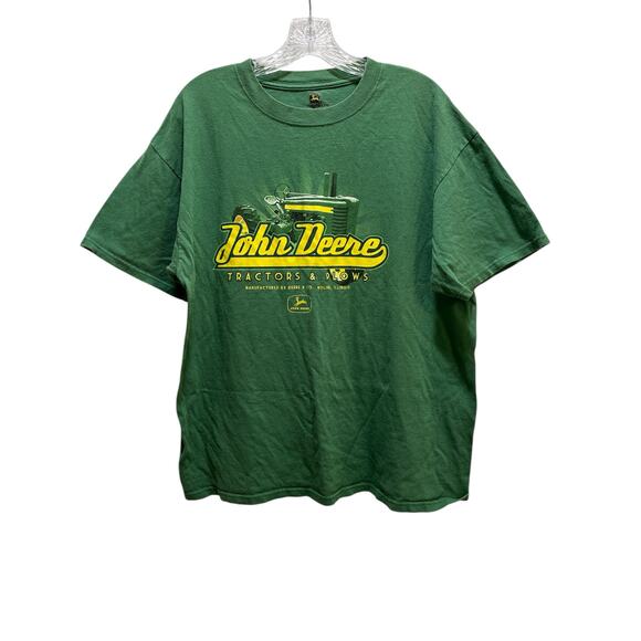 Vintage John Deere Farmer Tractor & Plow T-Shirt Green Mens XL - Picture 1 of 4
